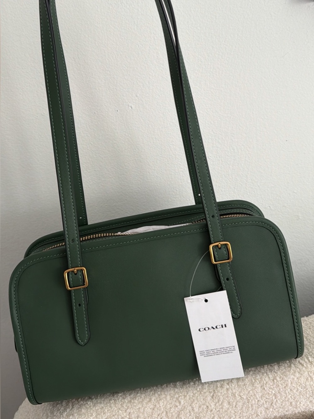 Coach green swing zip bag.
